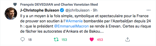 JC Buisson : Macron devrait aller en Arménie