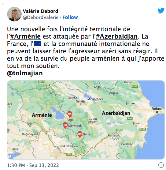 Une nouvelle fois l’intégrité territoriale de l’Arménie est attaquée par l’Azerbaidjan.