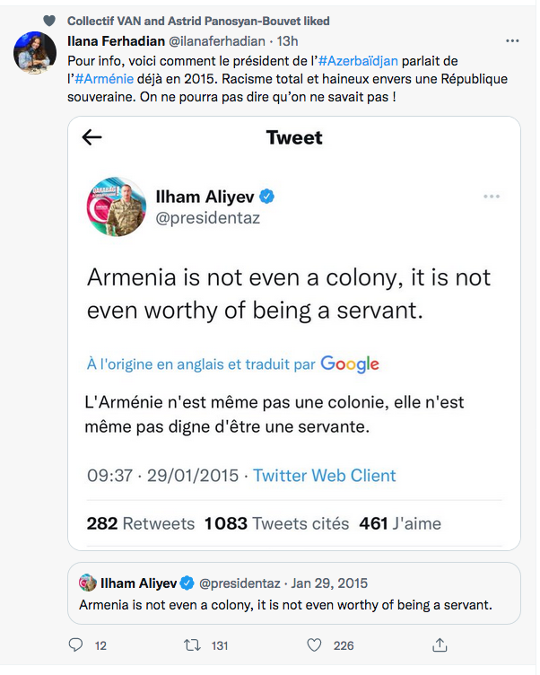 Ilana Ferhadian : l&rsquo;odieux racisme de l&rsquo;Azerbaïdjan