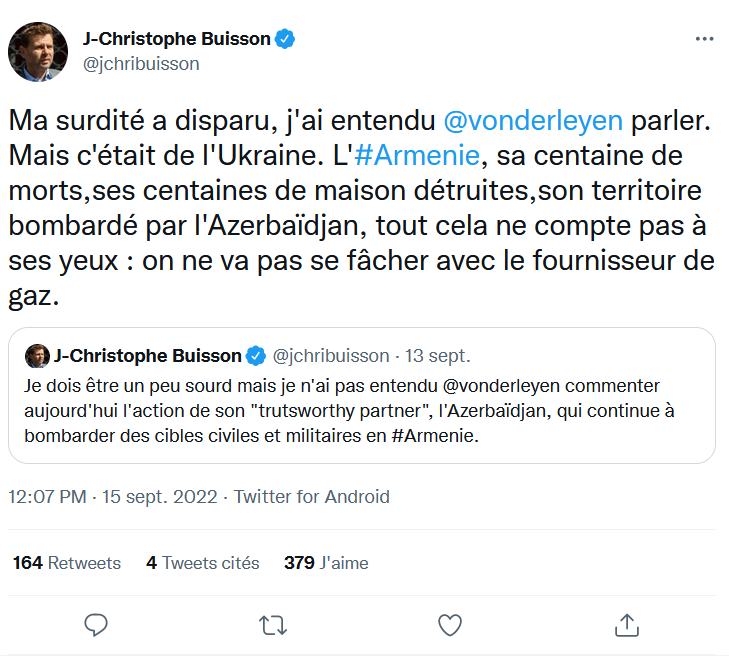 disparu, Ma surdité a disparu, j&rsquo;ai entendu Vonderleyen  parler. Mais c&rsquo;était de l&rsquo;Ukraine.