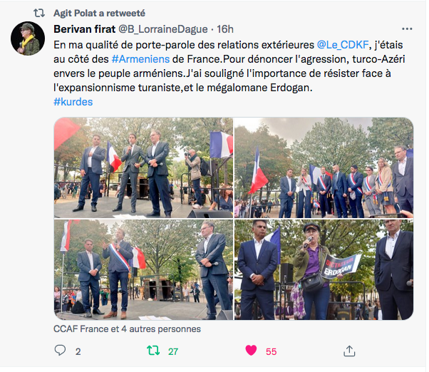 Berivan Firat : avec les Arméniens pour dénoncer l&rsquo;agression