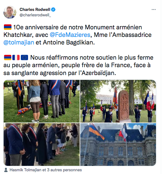Charles Rodwell : 10e anniversaire de notre Monument arménien Khatchkar