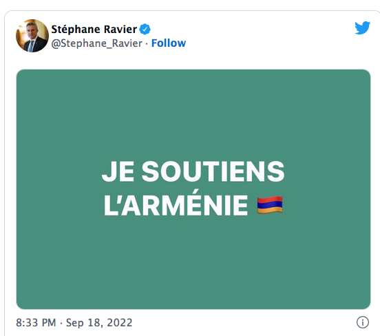Stéphane Ravier : Je soutiens l&rsquo;Arménie