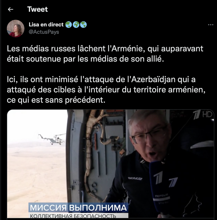 Les médias russes lâchent l&rsquo;Arménie