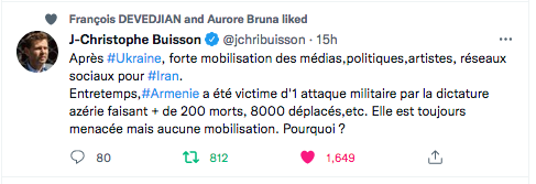 JC Buisson : bruit pour l&rsquo;Ukraine et l&rsquo;Iran, silence pour l&rsquo;Arménie