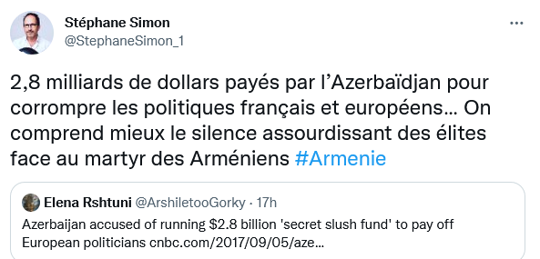 Stéphane Simon : 2,8 milliards de dollars payés par l’Azerbaïdjan pour corrompre les politiques