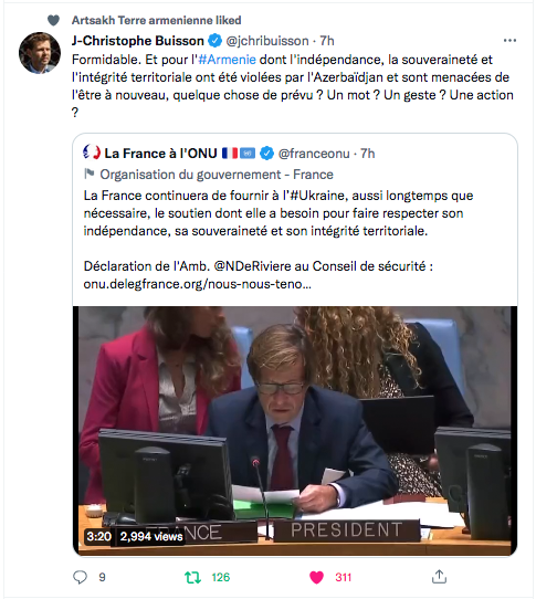 JC Buisson : Toujours rien pour l&rsquo;Arménie ?