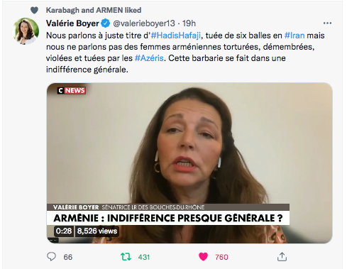 Valérie Boyer : Sur Cnews pour les Arméniennes torturées