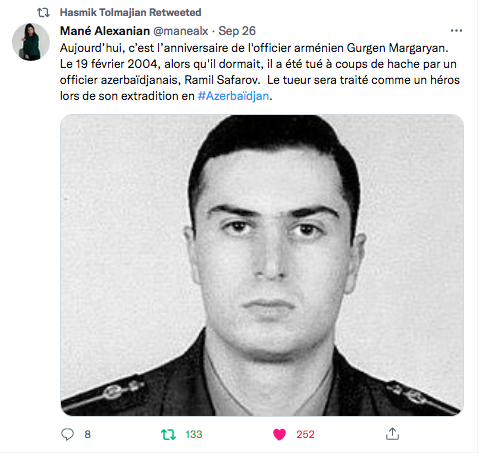 Mané Alexanian : L&rsquo;anniversaire de G Margaryan décapité à la hache