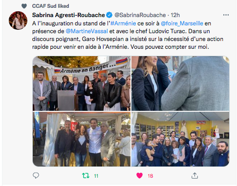 Sabrina Agresti-Roubache : Inauguration du stand Arménie