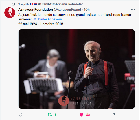 Aznavour fondation : aujourd&rsquo;hui tout le monde se souvient