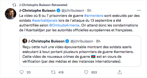 JC Buisson : video du massacre authentifiée selon l&rsquo;Arménie