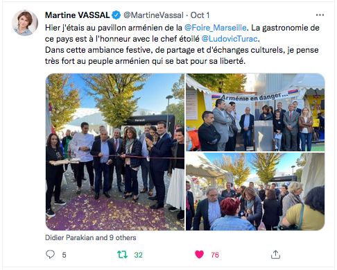 Martine Vassal : Au pavillon Arménie de la Foire de Marseille