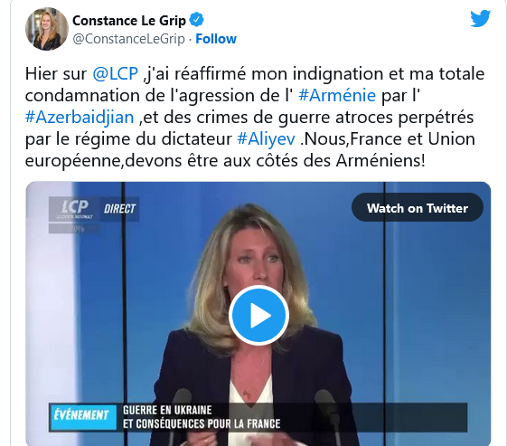 Constance Le Grip : Nous, France et Union européenne, devons être aux côtés des Arméniens !