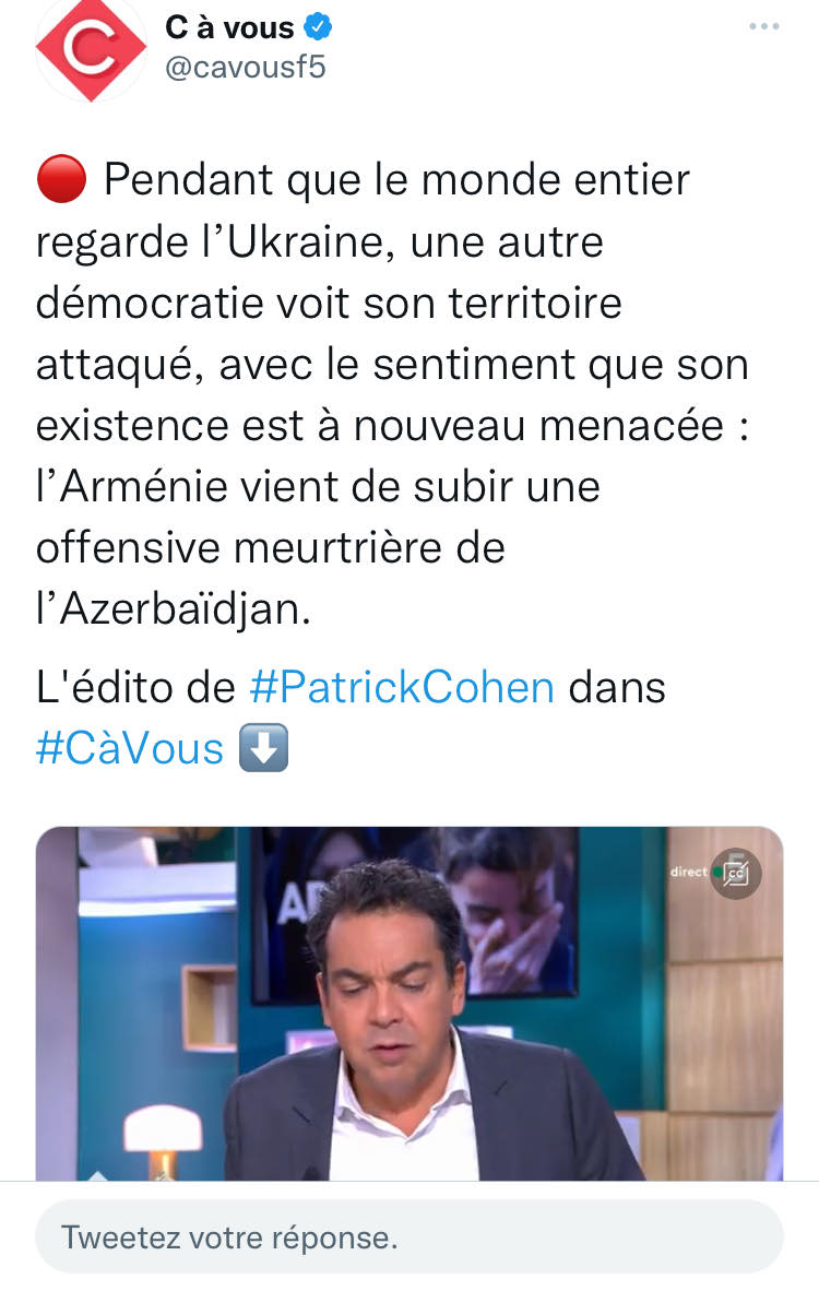 C à vous sur l&rsquo;Arménie ce soir sur la 5