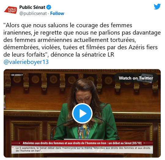 Valérie Boyer : Je regrette que nous ne parlions pas davantage des femmes arméniennes