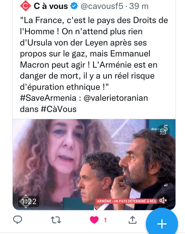 C à Vous sur France 5 ce soir, Valérie Toranian évoque l&rsquo;Arménie