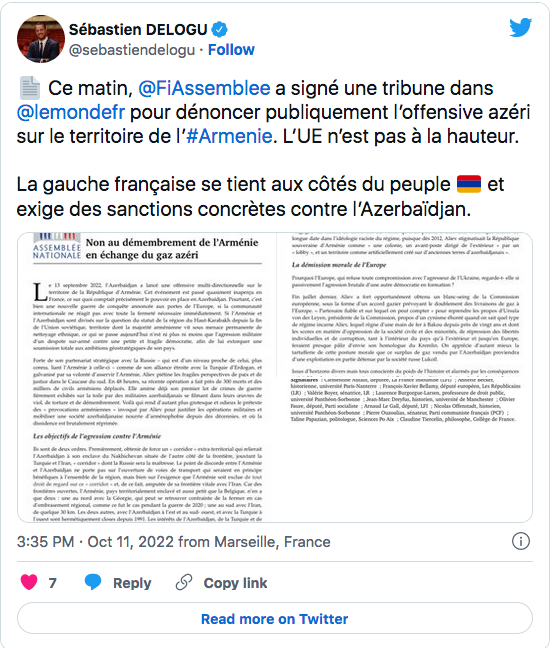Sébastien Delogu : la gauche française avec l&rsquo;Arménie