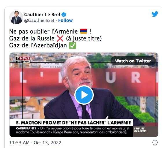 Gauthier le Bret : ne pas oublier l&rsquo;Arménie