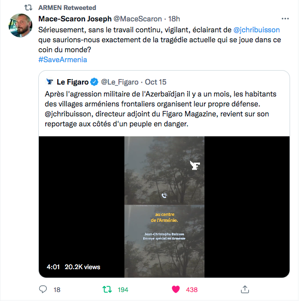Joseph Mace-Scaron : Merci à JC Buisson pour son travail sur l&rsquo;Arménie