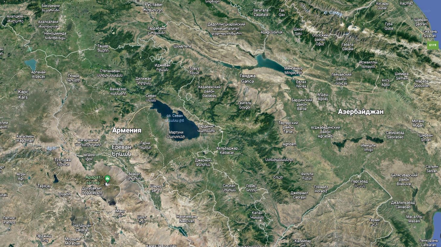 Les versions azéries des noms de lieux arméniens ont été supprimées de Google Maps