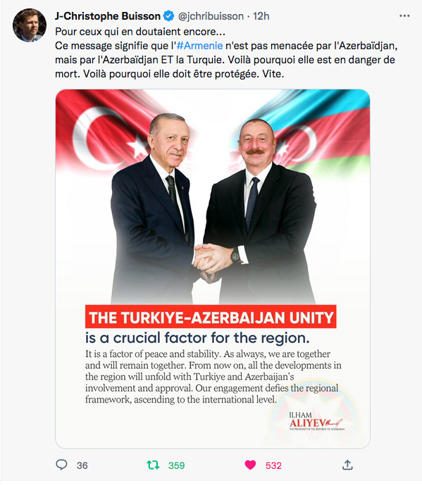 JC Buisson : menace de l&rsquo;Azerbaïdjan ET la Turquie