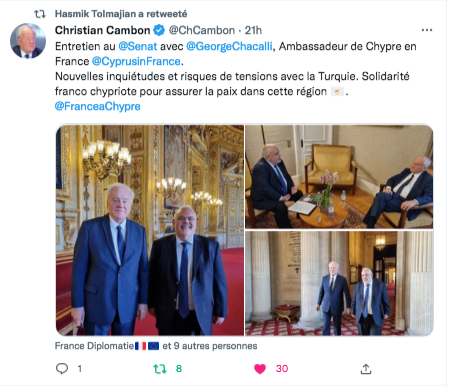 Christian Cambon : Solidarité franco-chypriote pour la paix