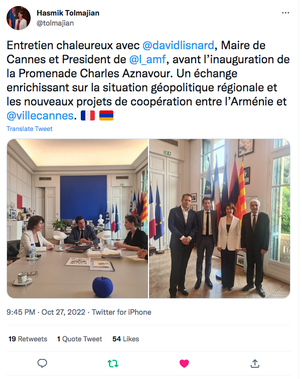 Hasmik Tolamjian : Entretien chaleureux avec David Lisnard