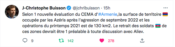JC Buisson : le retrait des soldats azéris comme préalable