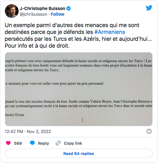 JC Buisson : exemple parmi d&rsquo;autres des menaces