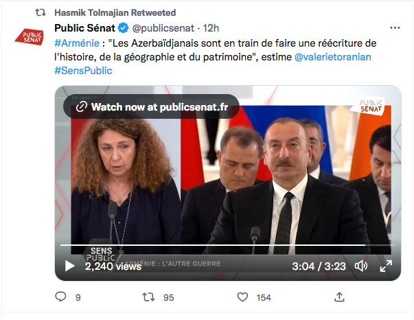 Public Sénat : l&rsquo;Azerbaïdjan réécrit l&rsquo;histoire et la géographie