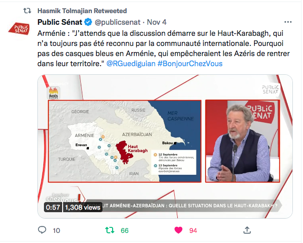 Public Sénat : Guédiguian, des casques bleus pour l&rsquo;Arménie