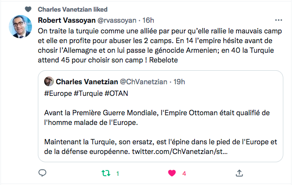 Robert Vassoyan : La Turquie abuse les 2 camps