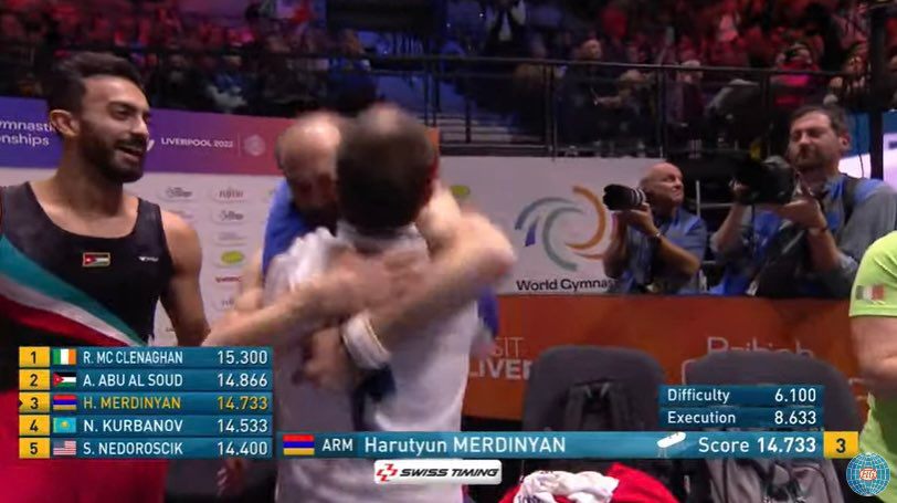 Le gymnaste Harutyun Merdinyan est devenu le médaillé de bronze du Championnat du monde de gymnastique à Liverpool (Angleterre)