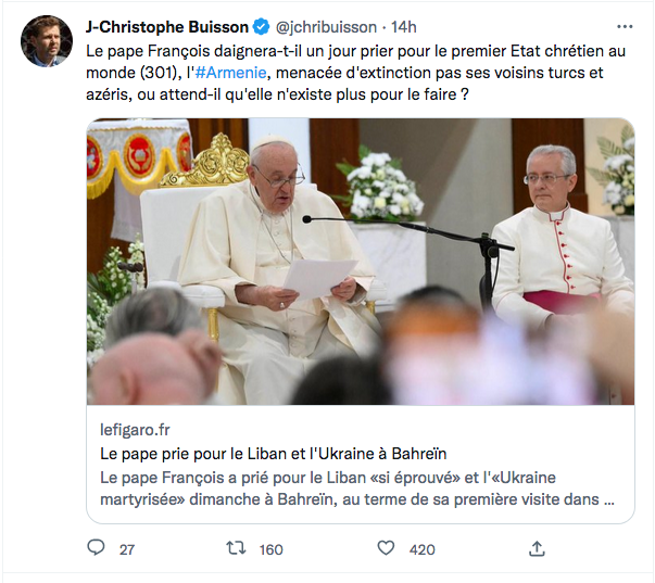 JC Buisson : la prière manquante du pape François