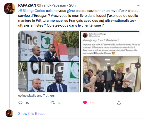 Franck Papazian : Bilongo Carlos et les affidés d&rsquo;Erdogan