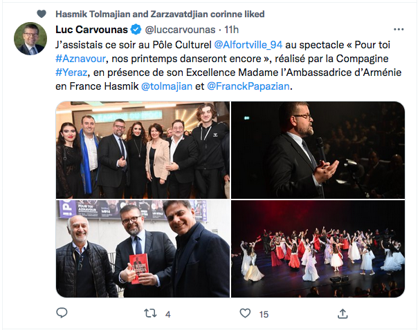 Luc Carvounas : Le spectacle de Yeraz « pour toi Aznavour »