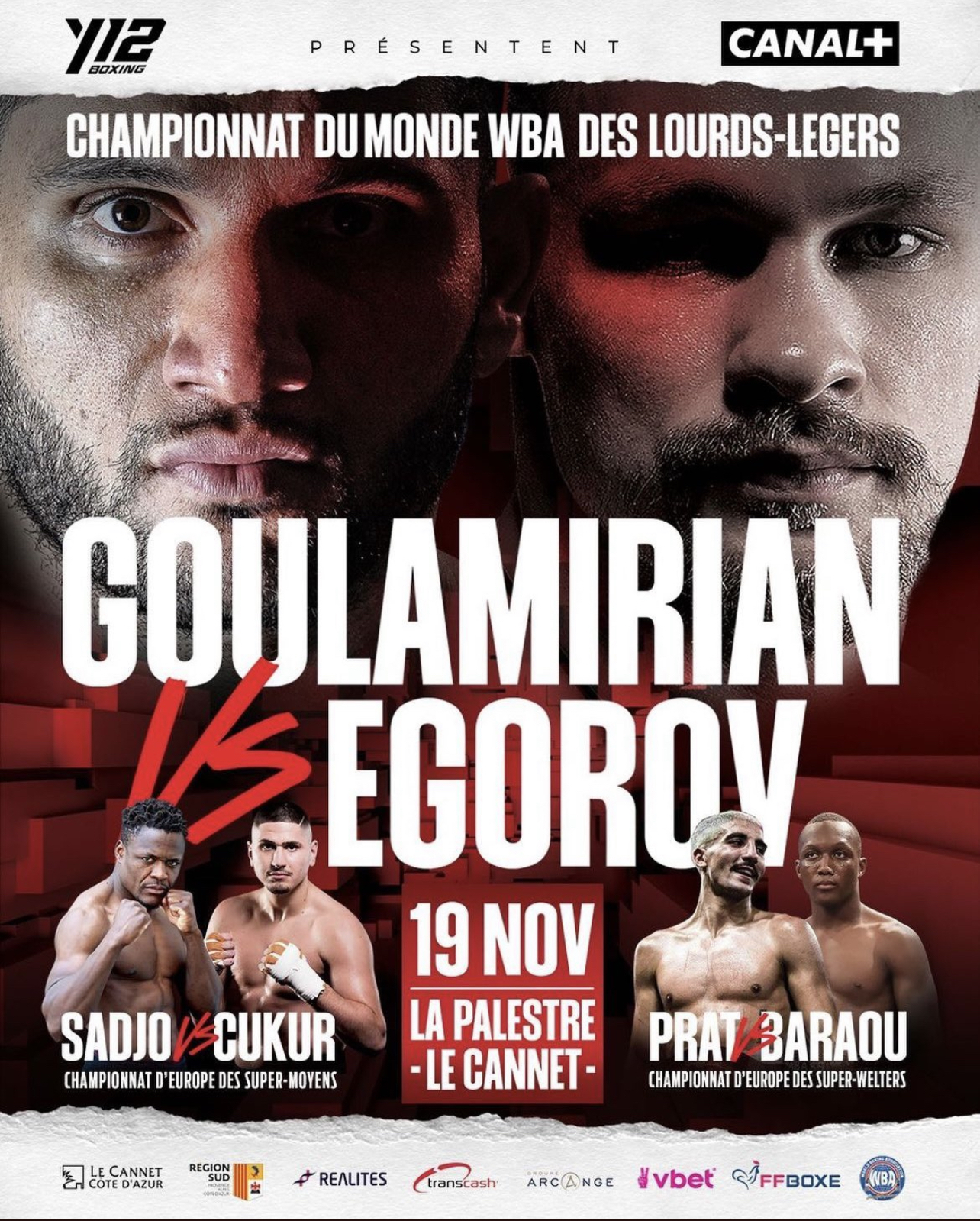 Arsen Goulamirian sur le ring pour défendre son titre WBA
