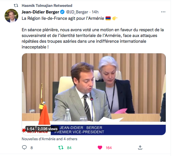 Jean-Didier Berger : l&rsquo;action de la région pour l&rsquo;Arménie
