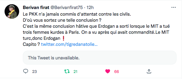 Berivan Firat : Le PKK n&rsquo;a jamais commis d&rsquo;attentat contre des civils