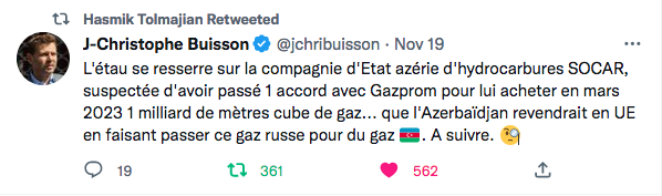 JC Buisson : L&rsquo;étau se resserre sur la SOCAR azerbaïdjanaise