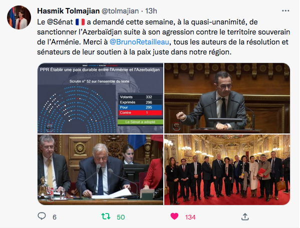 Hasmik Tolmajian : Merci à Bruno Retailleau et aux sénateurs