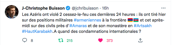 JC Buisson : tirs anti-civils des Azéris. A quand les condamnations ?