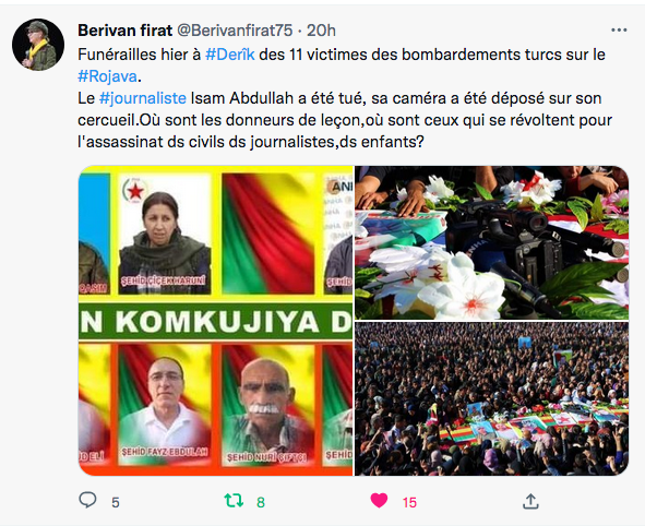 Funérailles des victimes des bombardements turcs