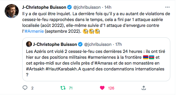 Inquiétudes après les tirs azeris