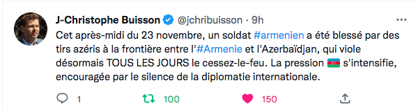 JC Buisson : soldat blessé par les tirs azéris le 23/11