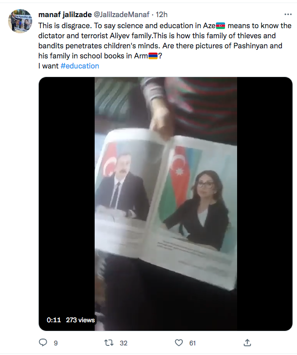 Manaf Jalilzade : Les photos d&rsquo;Aliev dans les livres scolaires