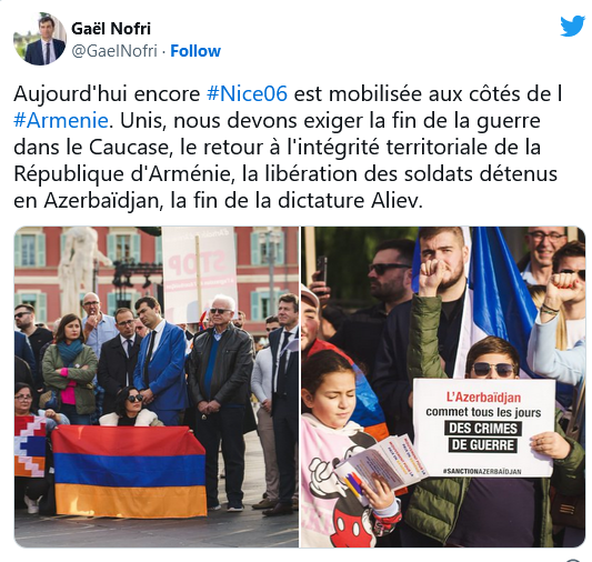 Gael Nofri : Nice mobilisé au côté des Arméniens