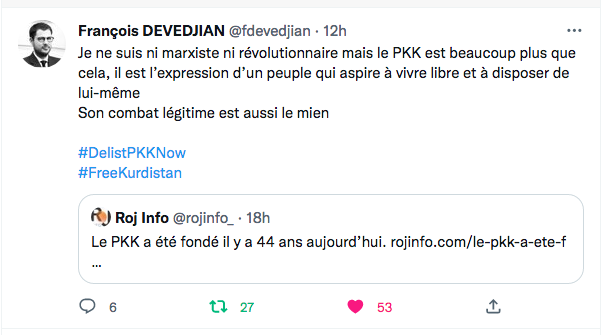 François Devedjian : le PKK est l&rsquo;expression d&rsquo;un peuple
