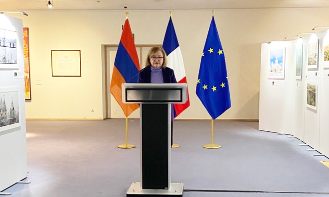 Exposition présentant la destruction du patrimoine arménien de l&rsquo;Artsakh